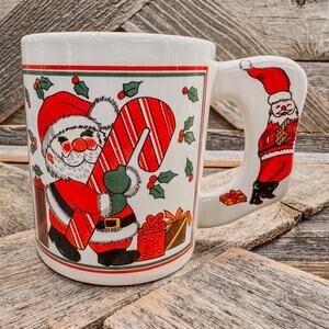 1990’s Vintage Santa Claus and Candy Cane Mug